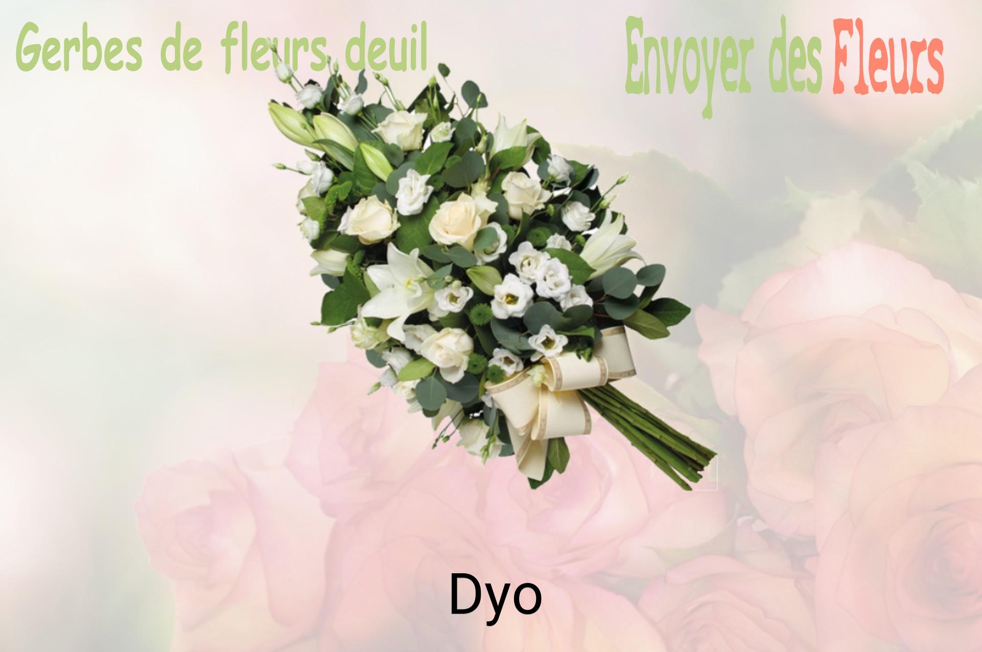 Gerbe de fleurs de deuil livrée à Dyo